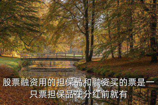 股票融資用的擔保品和融資買的票是一只票擔保品在分紅前就有