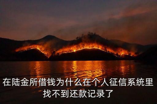 在陸金所借錢為什么在個(gè)人征信系統(tǒng)里找不到還款記錄了