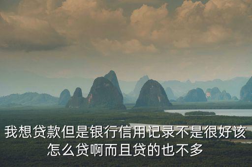 我想貸款但是銀行信用記錄不是很好該怎么貸啊而且貸的也不多