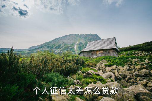 個(gè)人信譽(yù)不好怎么貸款嗎，個(gè)人征信太差怎么貸款