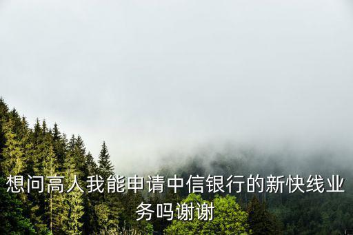 中信 新快線怎么辦，想問(wèn)高人我能申請(qǐng)中信銀行的新快線業(yè)務(wù)嗎謝謝