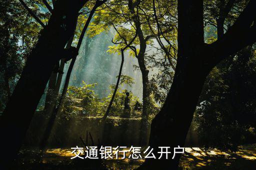 交通銀行怎么開戶行，在交通銀行怎么開戶