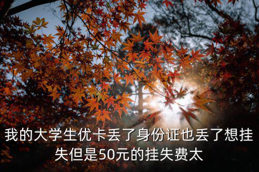 我的大學(xué)生優(yōu)卡丟了身份證也丟了想掛失但是50元的掛失費(fèi)太
