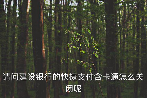 建行e付卡怎么取消，請問建設銀行的快捷支付含卡通怎么關閉呢