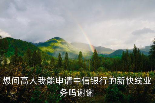 想問(wèn)高人我能申請(qǐng)中信銀行的新快線業(yè)務(wù)嗎謝謝