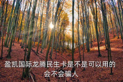 盈凱國(guó)際龍騰民生卡是不是可以用的 會(huì)不會(huì)騙人