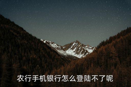 農(nóng)行手機銀行怎么登陸不了呢
