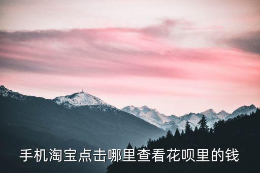 手機淘寶點擊哪里查看花唄里的錢