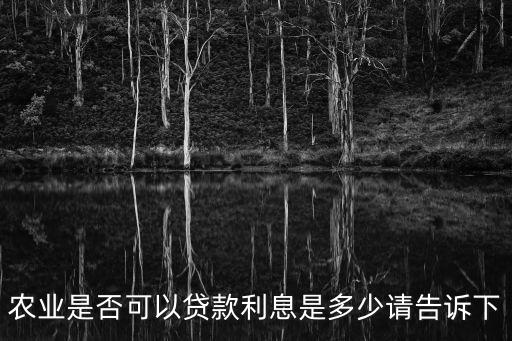農(nóng)業(yè)是否可以貸款利息是多少請告訴下