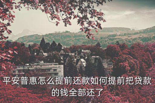 平安普惠怎么提前還款如何提前把貸款的錢全部還了