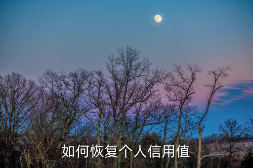 怎么回復(fù)個人信用，如何恢復(fù)個人信用值