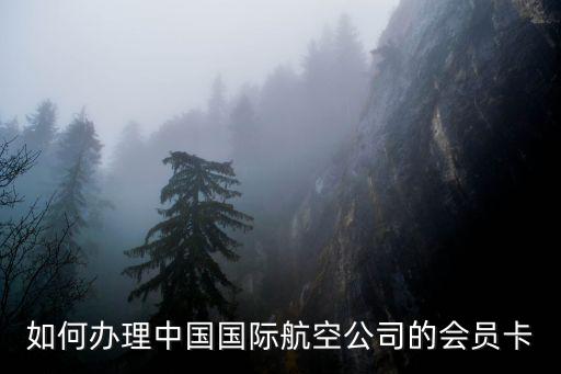國航會員卡怎么辦理，如何辦理國航的會員卡