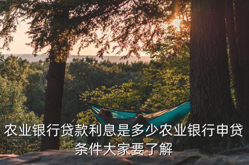 農(nóng)業(yè)銀行貸款利息是多少農(nóng)業(yè)銀行申貸條件大家要了解