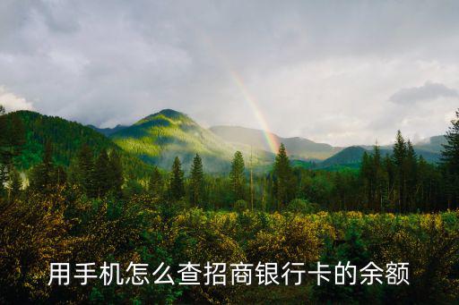 用手機怎么查招商銀行卡的余額
