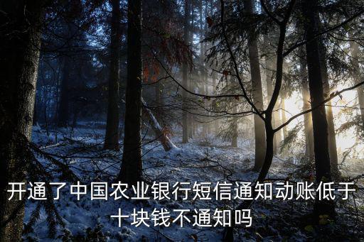 開通了中國(guó)農(nóng)業(yè)銀行短信通知?jiǎng)淤~低于十塊錢不通知嗎