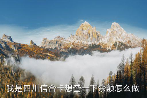 四川農(nóng)信怎么查余額查詢，我是四川信合卡想查一下余額怎么做