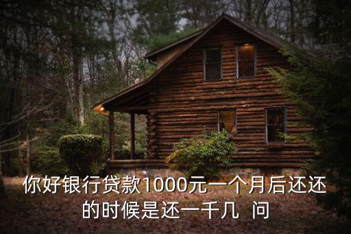 你好銀行貸款1000元一個月后還還的時候是還一千幾  問