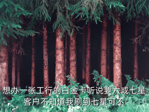 工行商友卡怎么刷七星，想辦一張工行的白金卡聽(tīng)說(shuō)要六或七星客戶不知道我刷到七星可不