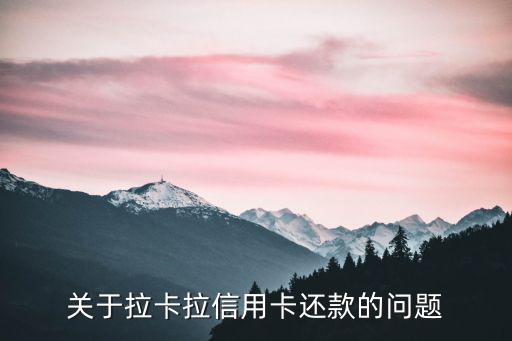關(guān)于拉卡拉信用卡還款的問題