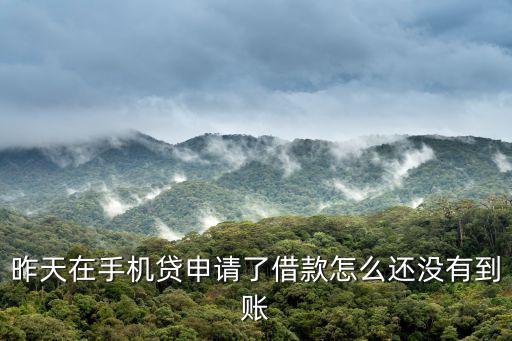昨天在手機貸申請了借款怎么還沒有到賬