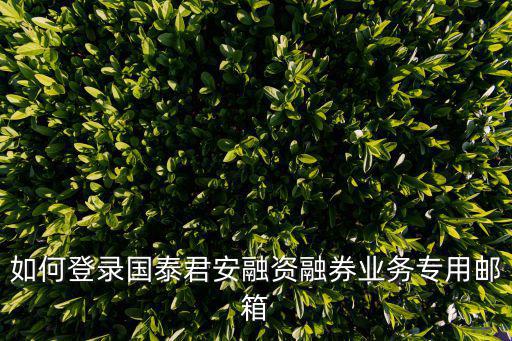 如何登錄國泰君安融資融券業(yè)務(wù)專用郵箱