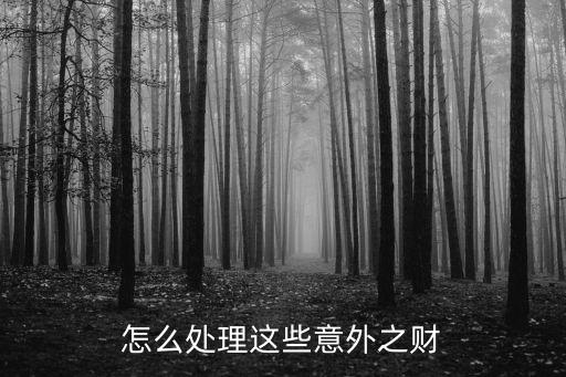 怎么處理這些意外之財