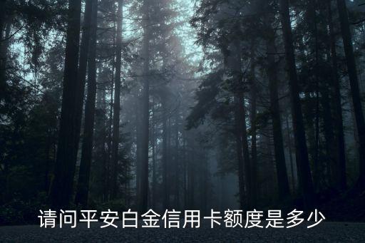 請(qǐng)問(wèn)平安白金信用卡額度是多少