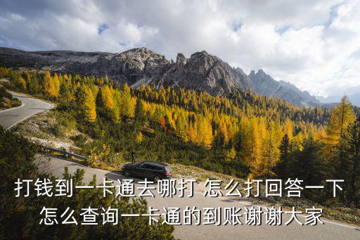 打錢(qián)到一卡通去哪打 怎么打回答一下 怎么查詢一卡通的到賬謝謝大家