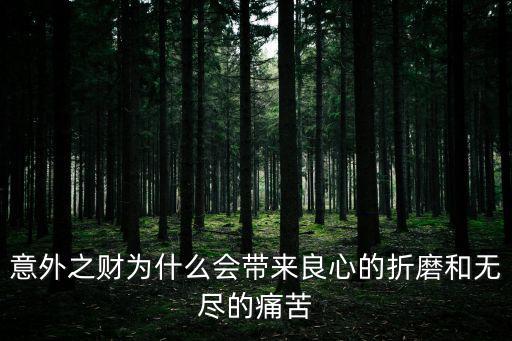 意外之財為什么會帶來良心的折磨和無盡的痛苦