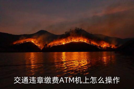 交通違章繳費(fèi)ATM機(jī)上怎么操作