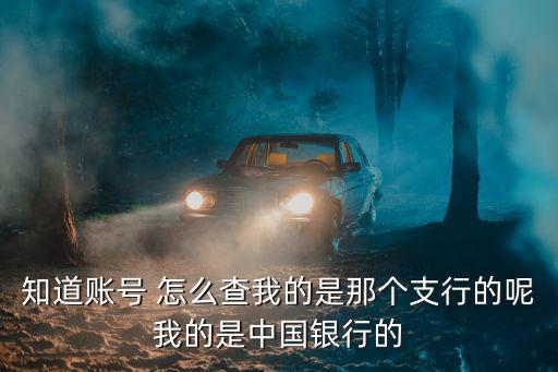 知道賬號 怎么查我的是那個支行的呢我的是中國銀行的