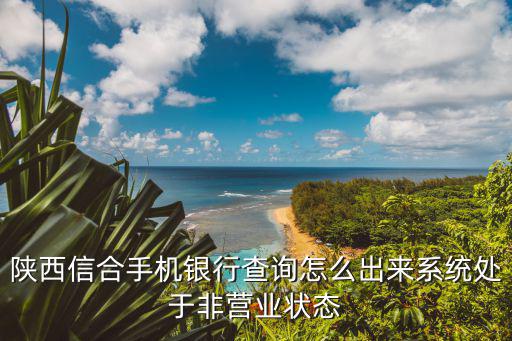陜西信合手機(jī)銀行查詢?cè)趺闯鰜?lái)系統(tǒng)處于非營(yíng)業(yè)狀態(tài)