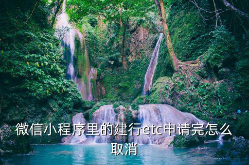 建行etc 怎么銷戶，微信小程序里的建行etc申請(qǐng)完怎么取消