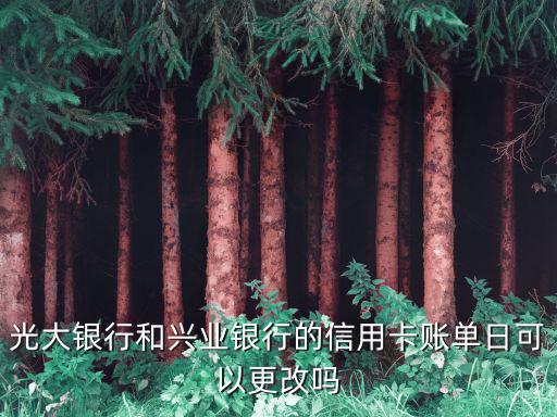 怎么改光大信用卡賬單日，光大銀行和興業(yè)銀行的信用卡賬單日可以更改嗎