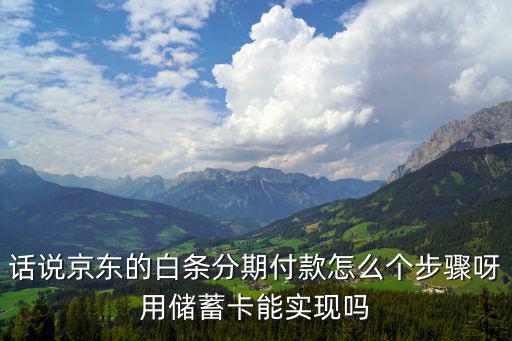 話說京東的白條分期付款怎么個(gè)步驟呀用儲(chǔ)蓄卡能實(shí)現(xiàn)嗎