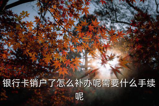 銀行卡銷戶了怎么補辦呢需要什么手續(xù)呢