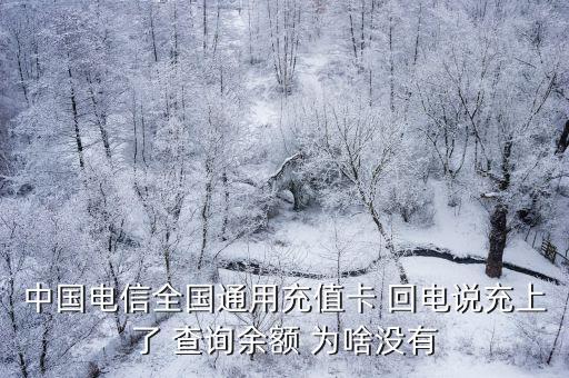 中國電信全國通用充值卡 回電說充上了 查詢余額 為啥沒有