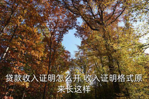 貸款收入證明怎么開 收入證明格式原來長這樣