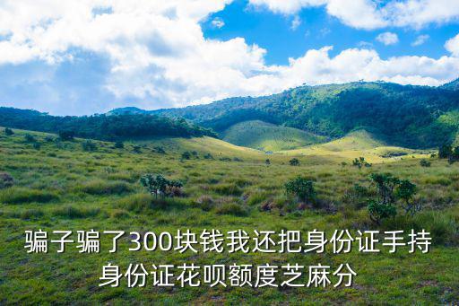 騙子騙了300塊錢我還把身份證手持身份證花唄額度芝麻分
