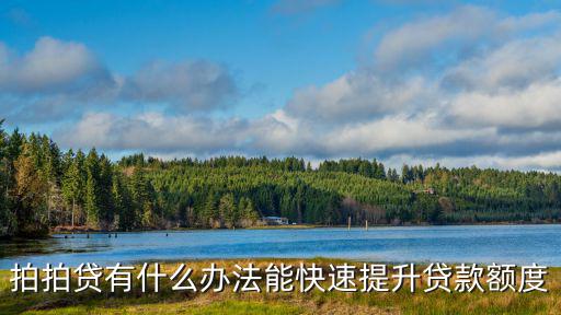 拍拍貸有什么辦法能快速提升貸款額度