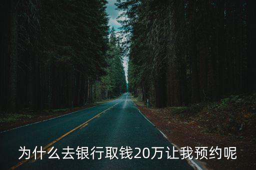 為什么去銀行取錢20萬(wàn)讓我預(yù)約呢