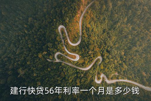 建行快貸56年利率一個(gè)月是多少錢(qián)