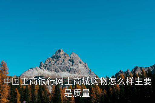中國工商銀行網(wǎng)上商城購物怎么樣主要是質量