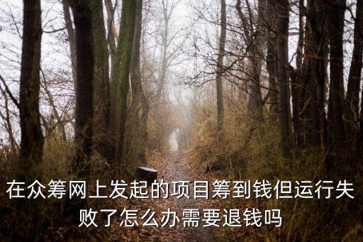 在眾籌網(wǎng)上發(fā)起的項(xiàng)目籌到錢但運(yùn)行失敗了怎么辦需要退錢嗎
