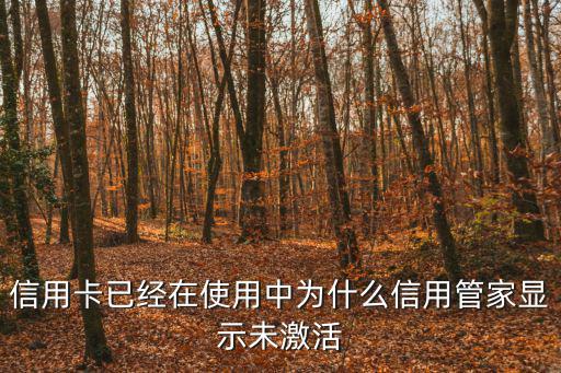 信用卡已經(jīng)在使用中為什么信用管家顯示未激活