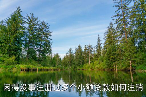 小貸怎么注銷，閑得沒事注冊過多個小額貸款如何注銷