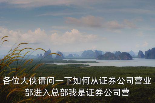 各位大俠請(qǐng)問(wèn)一下如何從證券公司營(yíng)業(yè)部進(jìn)入總部我是證券公司營(yíng)