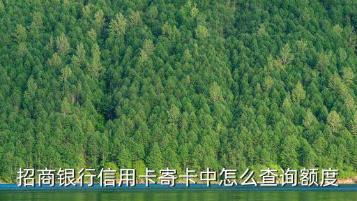 招行普卡怎么查額度嗎，招商銀行信用卡寄卡中怎么查詢額度