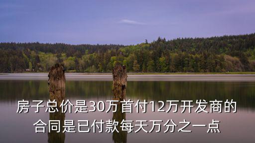 房子總價是30萬首付12萬開發(fā)商的合同是已付款每天萬分之一點