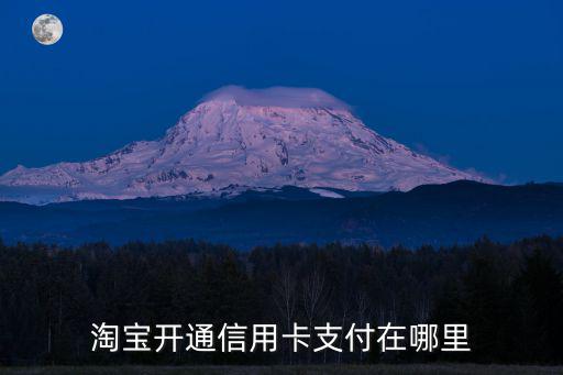 淘寶開通信用卡支付在哪里